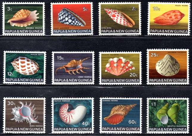 Papua New Guinea - 1968-1969 Sea Shells Part Set MNH