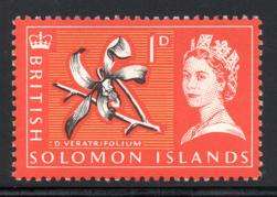 Solomon Islands - 1965 QEII 1d Orchid MH SG 113