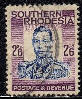 Southern Rhodesia - 1937 KGVI 2s6d Used SACC 53
