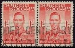 Southern Rhodesia - 1937 KGVI 1d Used RHODES CENTENARY EXHIBITION SACC 43