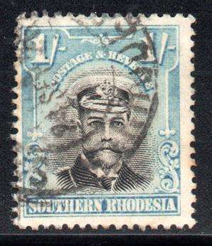 Southern Rhodesia - 1924 KGV Admiral 1s Used SACC 10
