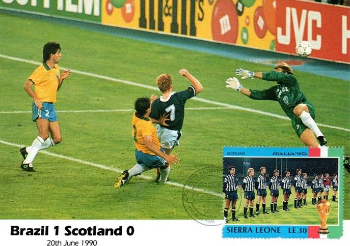 Sierra Leone - 1990 World Cup Brazil vs Scotland Maxi Card