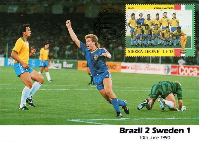 Sierra Leone - 1990 World Cup Brazil vs Sweden Maxi Card