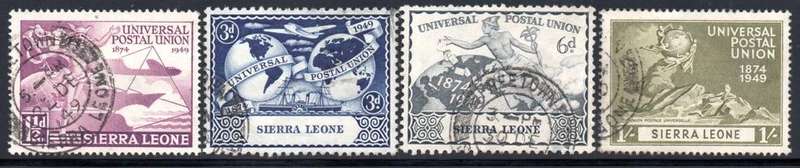 Sierra Leone - 1949 75th Anniversary of UPU Set Used SG 205-208