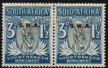 SWA - 1935 Voortrekker Memorial Fund 3d+1.5d Pair MH SACC 122