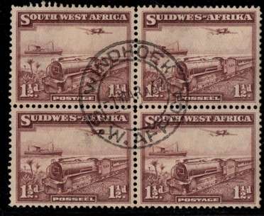 SWA - 1937 Pictorials 1.5d Block Used SACC 123