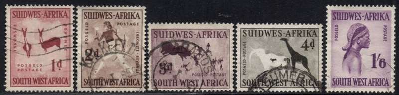 SWA - 1960 Definitive wmk Coat of Arms Set Used SACC 194-198