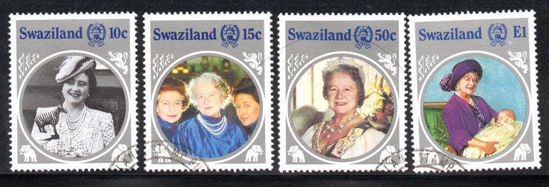 Swaziland - 1985 Queen Mother Set Used SG 486-489