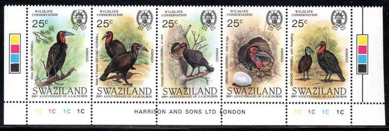 Swaziland - 1985 Ground Hornbill 1C Control MNH SG 481-485
