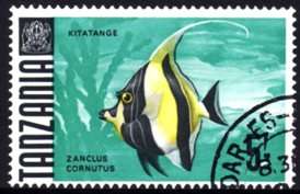 Tanzania - 1967 Fishes 5s Moorish Idol Used SG 155