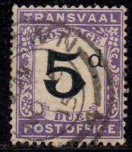 Transvaal - 1907 Postage Due 5d Used SACC 5
