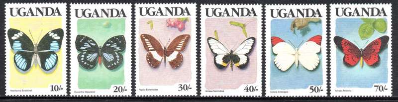 Uganda - 1989 Butterflies 10s-70s MNH SG 746-751