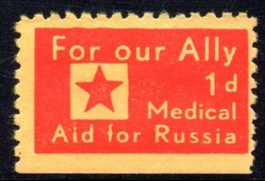 South Africa - WWII 1d Fund Raising Label For Our Ally, Medical Aid for Russia MNG
