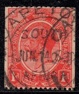 South Africa - 1913 KGV 1d Coil Used SACC 18