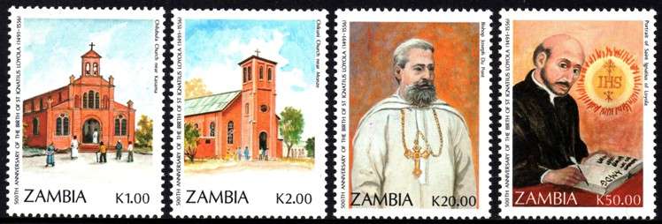 Zambia - 1991 Birth Anniv of St Ignatius Loyola Set MNH SG 679-682