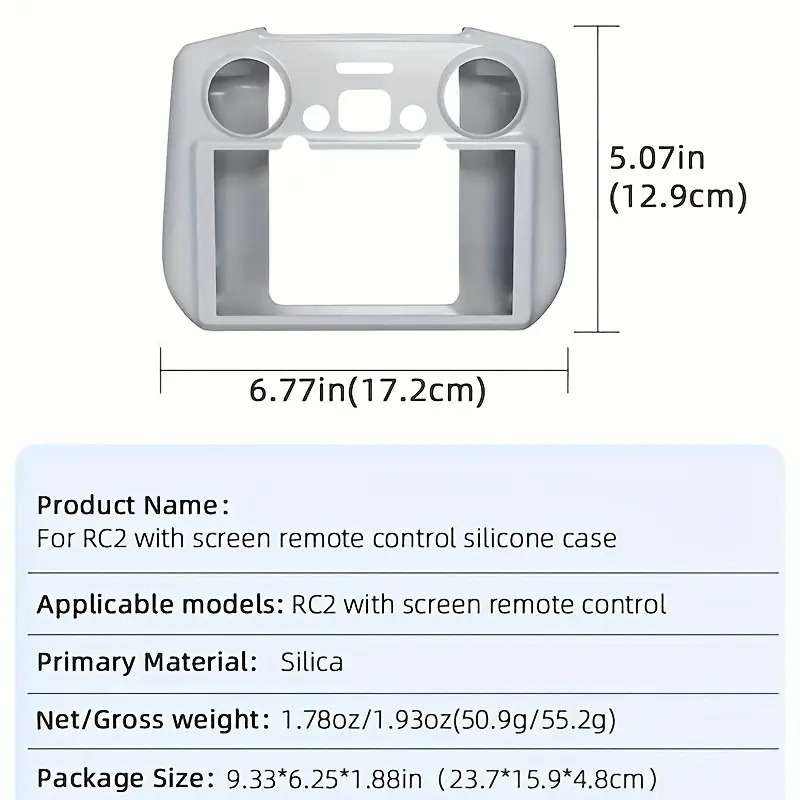 Silicone protective cover for Dji Rc2 remote controllers (grey)