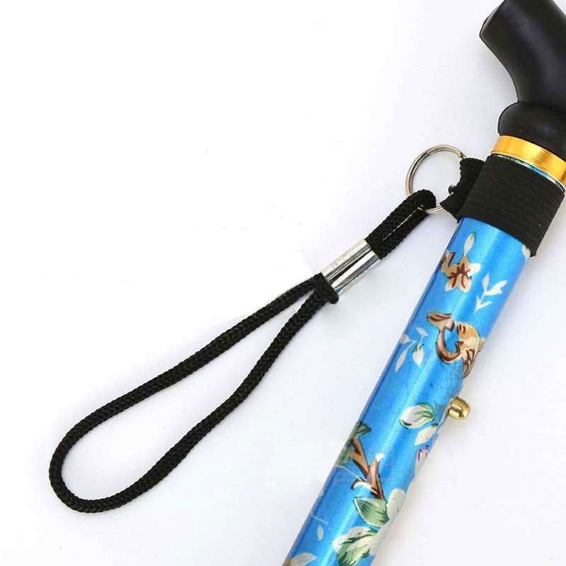 Folding walking/hiking stick (floral blue)