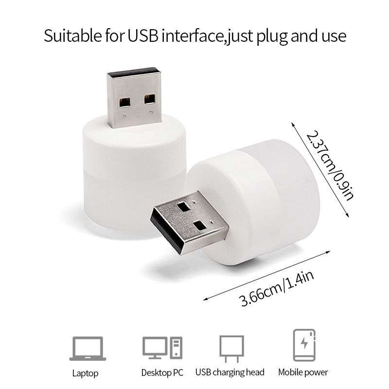 Mini usb night light (cool white - pack of 4)