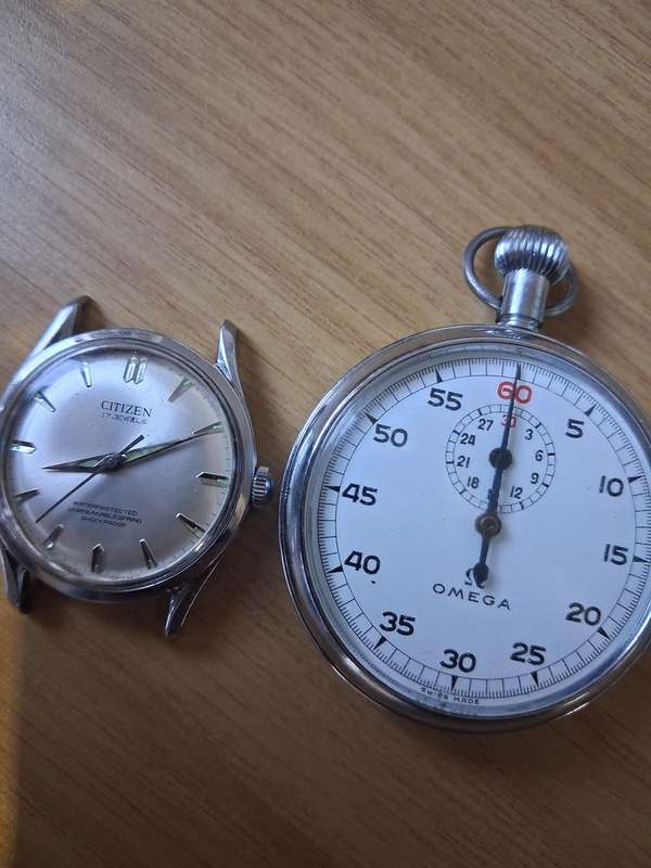 Vintage omega stop watch and watch