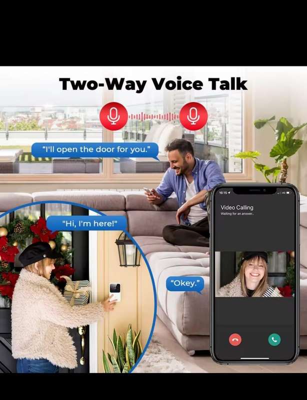 Tuya WiFi Video Doorbell Wireless HD Camera  Intercoms