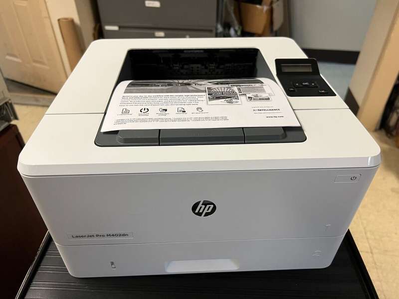 Left HP LaserJet Pro M402DN Monochrome Printer