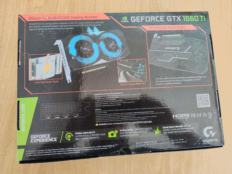 Gigabyte GTX1660 Ti 6GB Graphics card**Boxed**