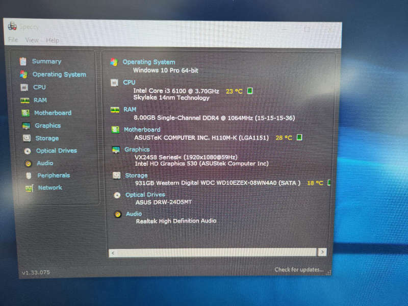 Intel Core i3 6100 Combo**Asus H110M-K Motherboard**