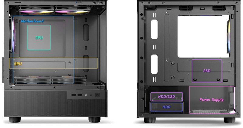 Antec CX200M Elite RGB Gaming Case**5 Static RGB Fans included**