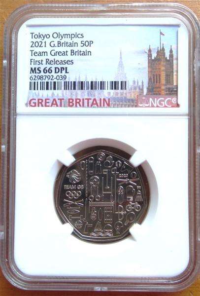 2021 GB 50p MS66DPL Olympics Team Great Britain
