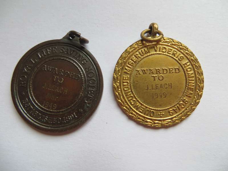 2 x 1949 Royal Lifesaving medals