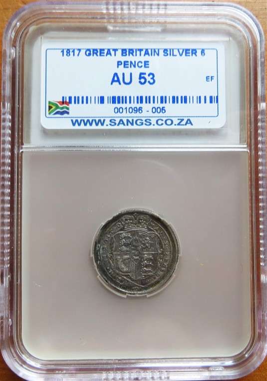 1816 GB Silver 6d AU53 George III AU53 Graded
