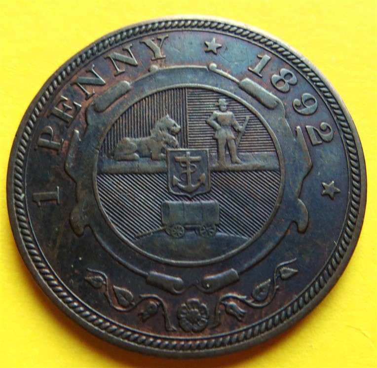 1892 ZAR Penny 1d