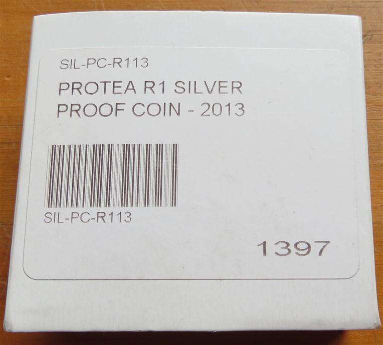 2013 Protea Proof Silver R1 in Box + Cert. Nelson Mandela - Life of a Legend