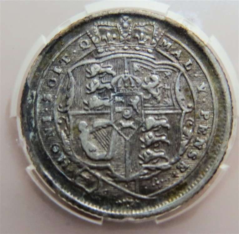 1816 GB Silver 6d AU53 George III AU53 Graded
