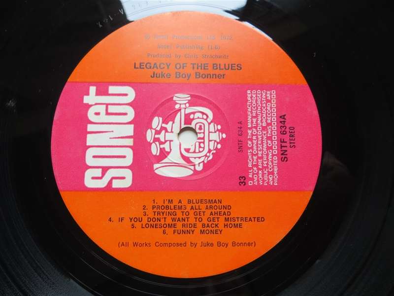 The Legacy of the Blues - Juke Boy Bonner Vintage Vinyl LP - VG