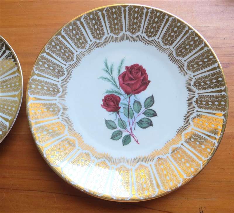 Mitterteich Bavaria Bone China Rose Tea Cup + Saucer + Plate