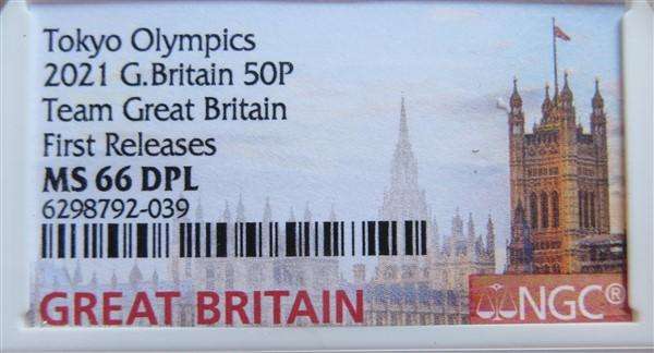 2021 GB 50p MS66DPL Olympics Team Great Britain