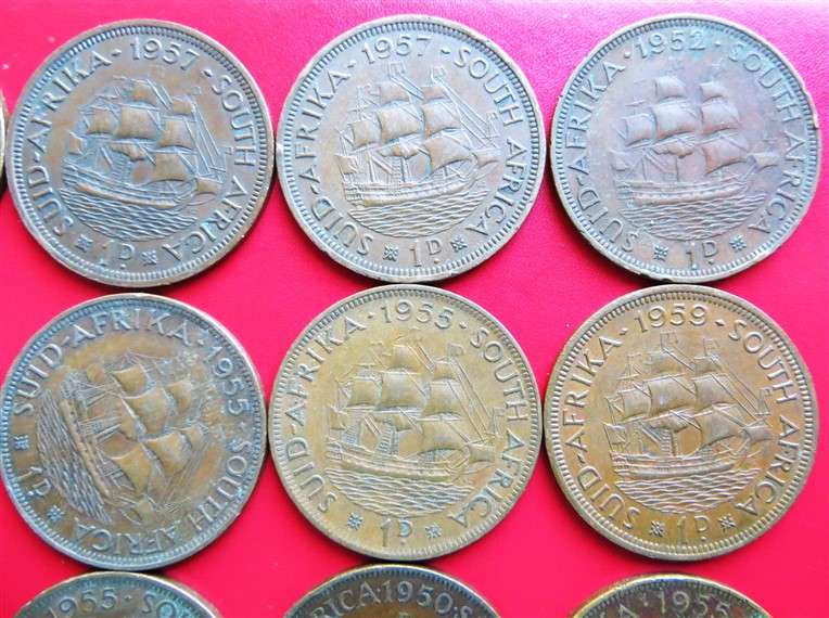 18 x SA Union Pennies 1d Lot - 1 Bid for All