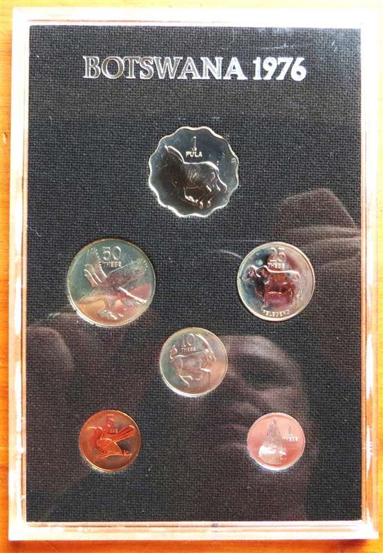 1976 Botswana Proof Coin Set - Sealed in Perspex Slab/Capsule