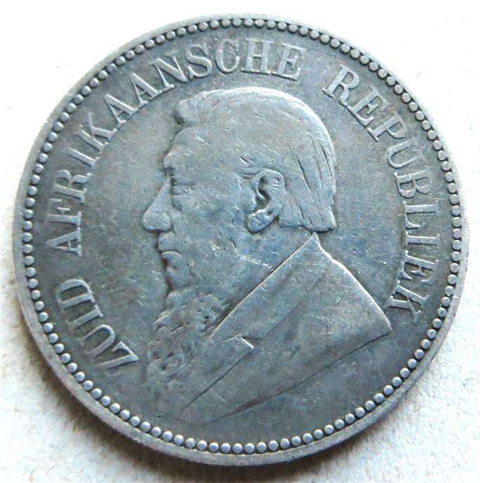 1897 ZAR Half Crown 2/6 Shillings - Silver 92.5%