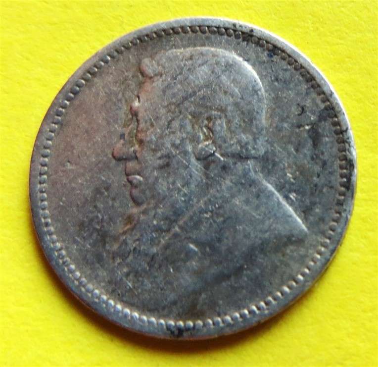 1896 ZAR 0.925 Silver 3d Three Pence Coin