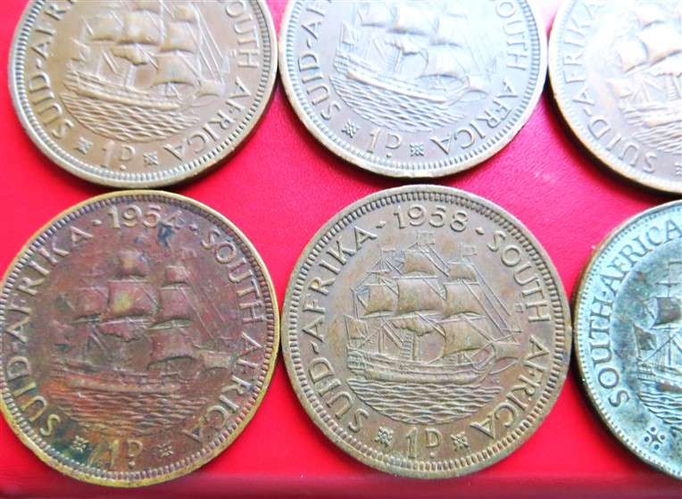 18 x SA Union Pennies 1d Lot - 1 Bid for All