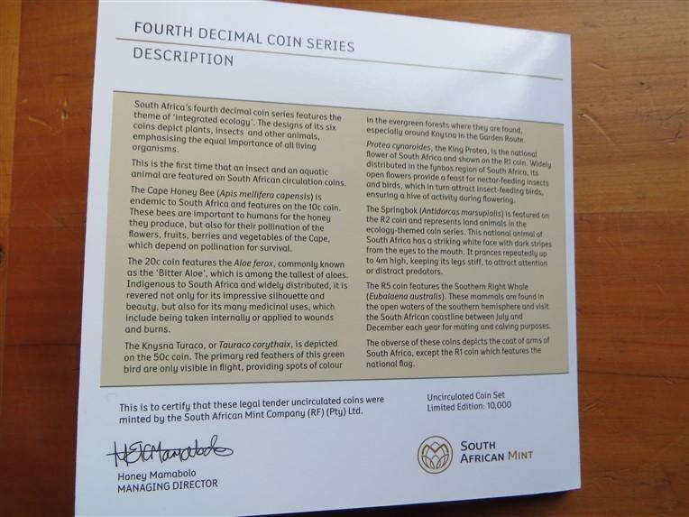 2023 SA Uncirculated 4th Decimal 1st Issue Set