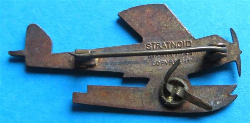 Vintage metal enamelled Water Plane badge by Stratnoid N-40
