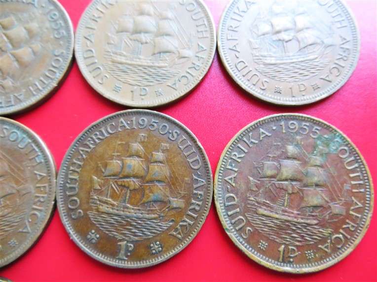 18 x SA Union Pennies 1d Lot - 1 Bid for All
