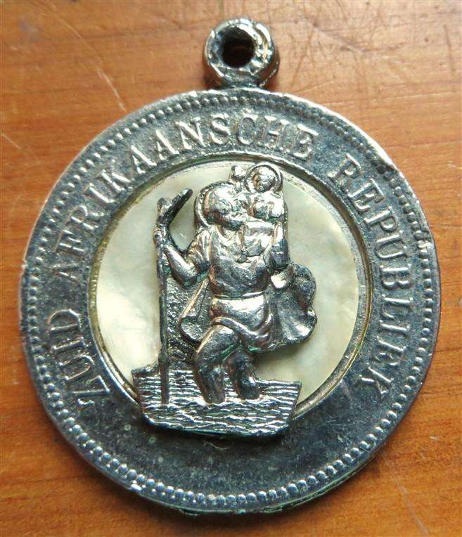 1892 ZAR 5 Shillings Crown Trench Art Pendant - Polished