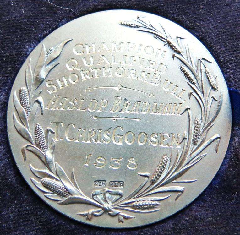1938 Large Silver Medallion 43.6gr 0.925 Central Agricultural Society
