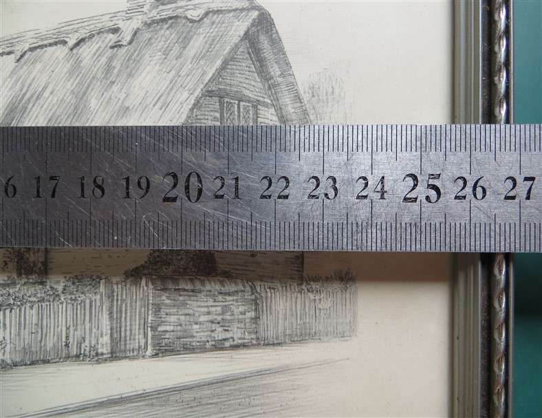 Pair of framed with glass sketch prints - Stratford upon Avon - Buy 1 get the watermarked one free