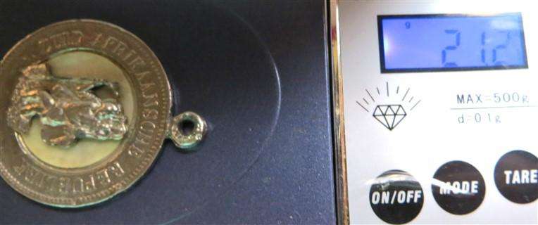1892 ZAR 5 Shillings Crown Trench Art Pendant - Polished