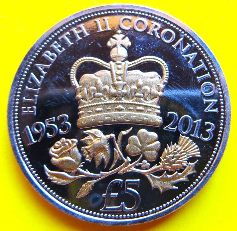 2013 Baliwick of Jersey 5 Pounds Crown 60th Anniv. Coronation of QE II